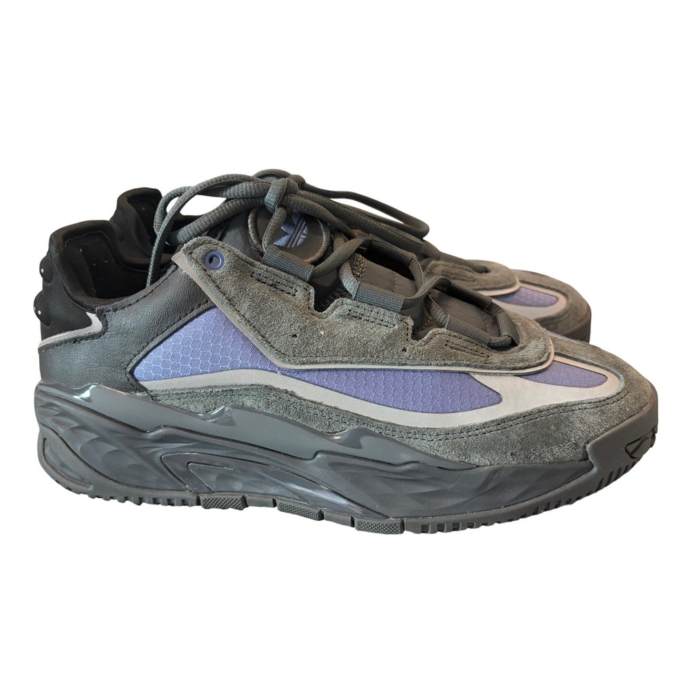 Adidas Niteball Lightstrike Grey Purple Suede Sneakers Mens 7.5 Athleisure Y2K